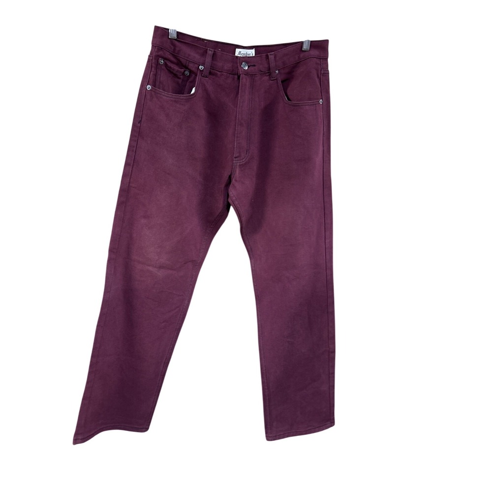 Members Property Jeans Mens 34 x 32 Red Denim 90s Hip Hop Street Wear Pants‎